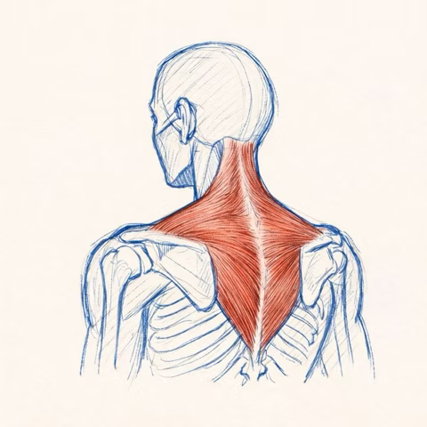 Trapezius muscle illustration